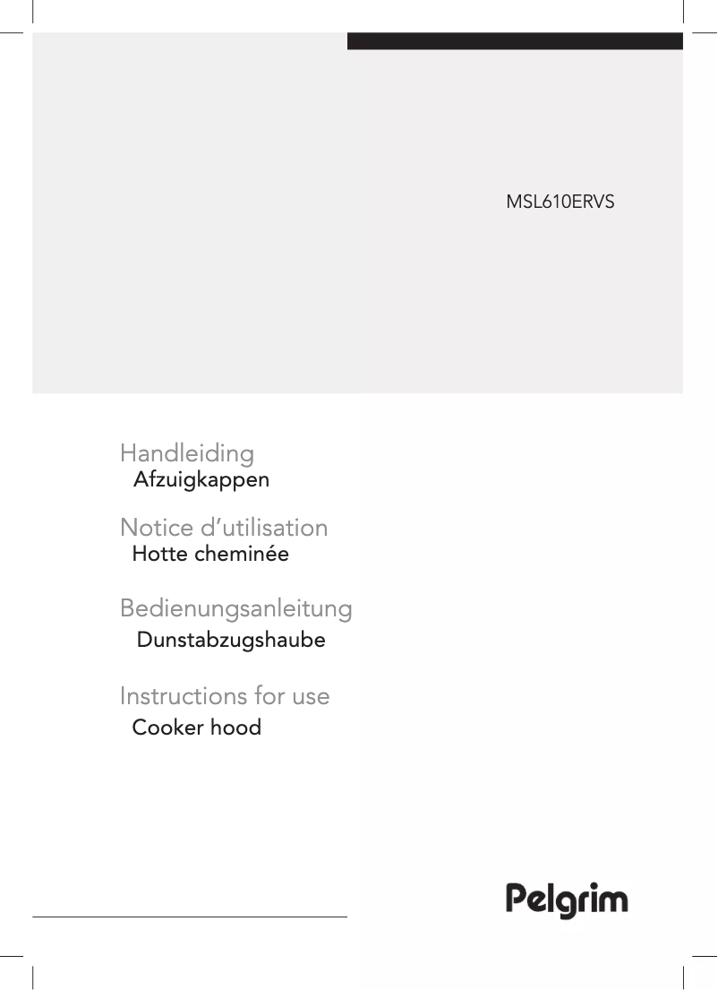 Page 1 of the manual User Manual Pelgrim MSL610ERVS