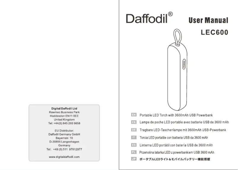 First page image of the manual for LEC600