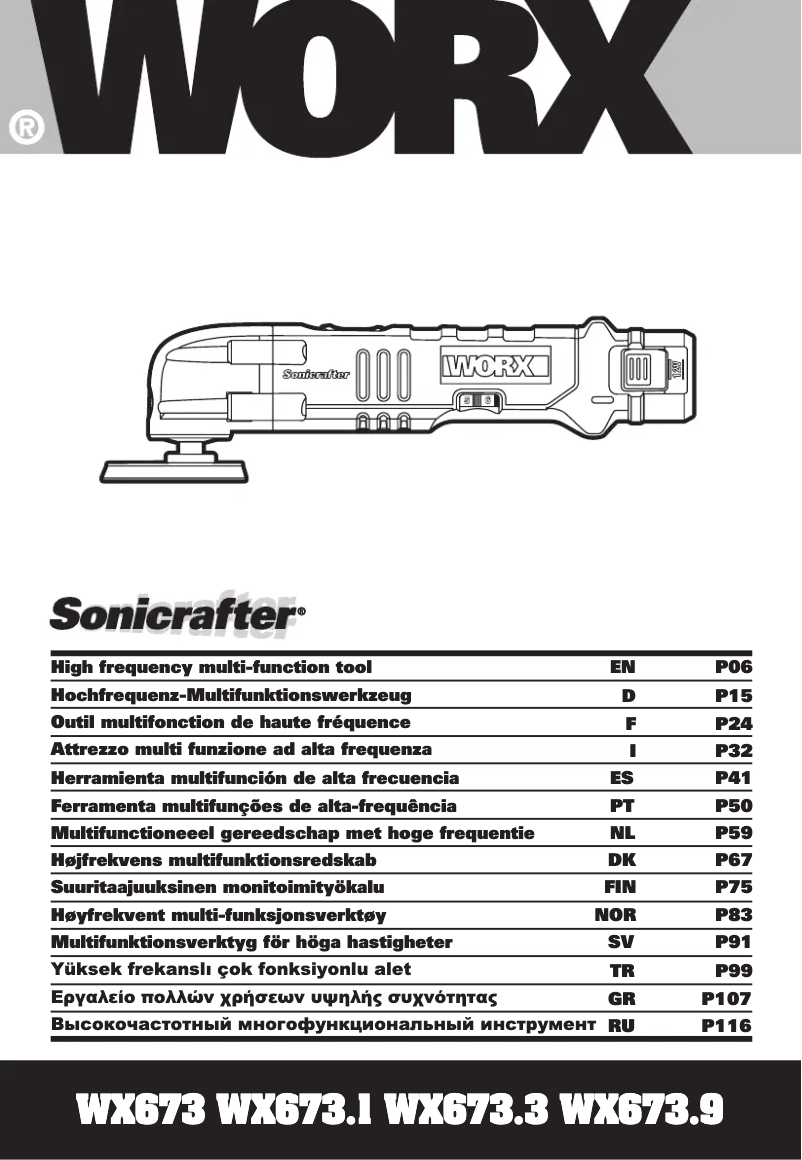 First page image of the manual for Sonicrafter WX673.9