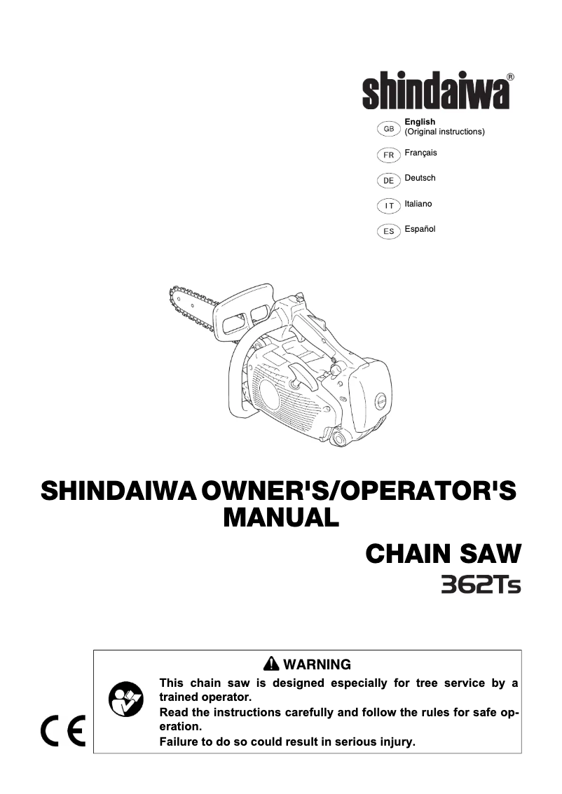 First page image of the manual for 362TS