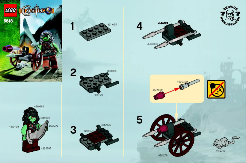 Page 1 of the manual Visual Instructions Lego Castle 5618