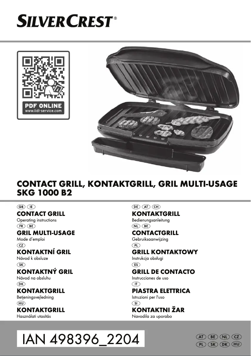 First page image of the manual for SKG 1000 B2