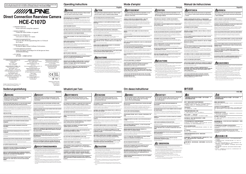 First page image of the manual for HCE-C107D