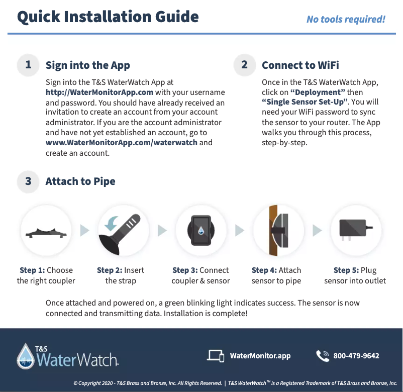 First page image of the manual for WaterWatch