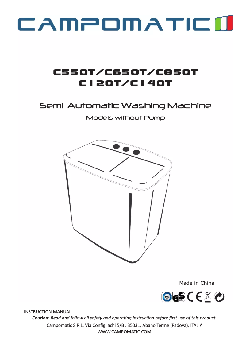First page image of the manual for C120T