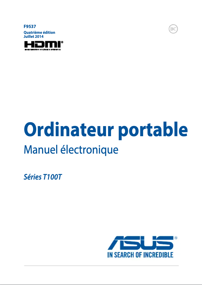 Page 1 of the manual User Manual Asus Transformer Book T100TAM
