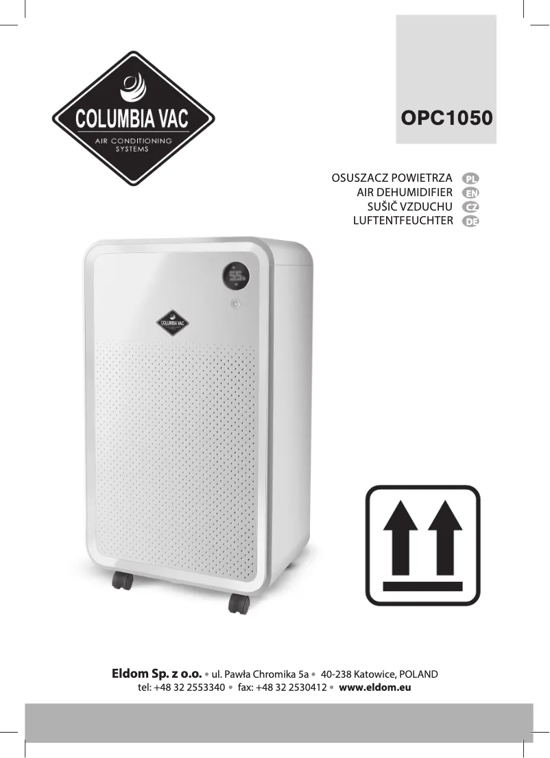 First page image of the manual for ColumbiaVac OPC1050