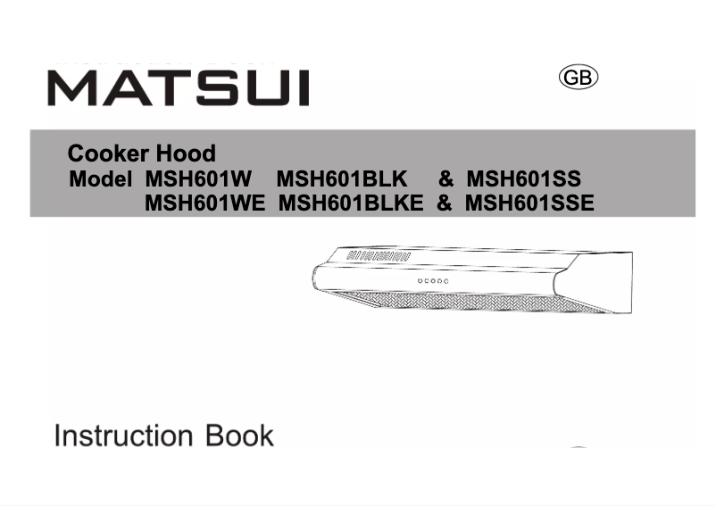 Page 1 of the manual User Manual Matsui MSH601SSE