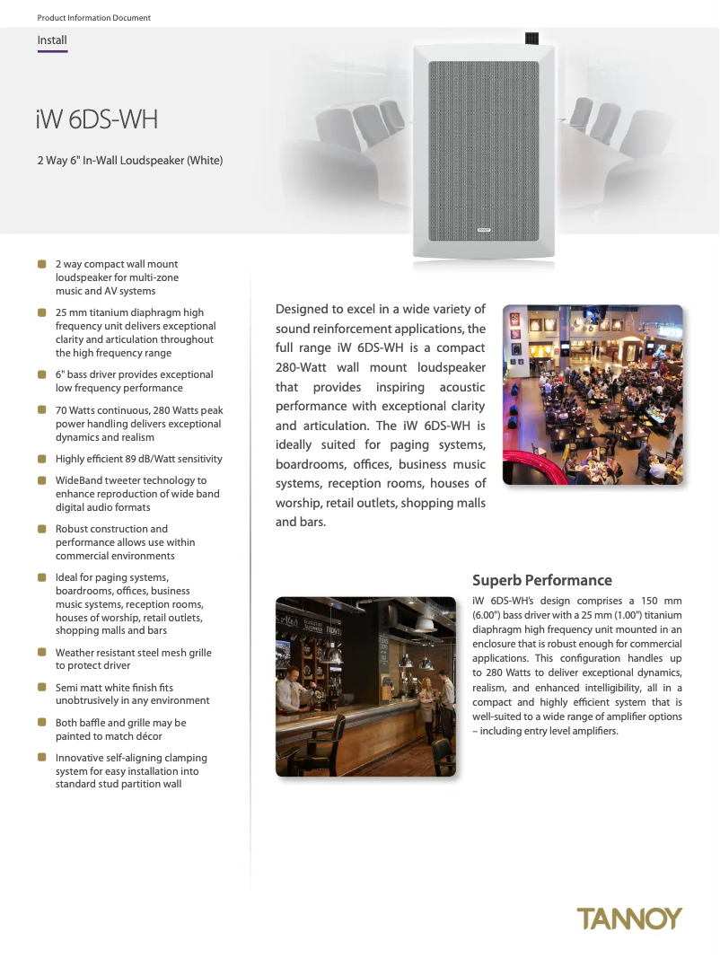 First page image of the manual for iW 6DS