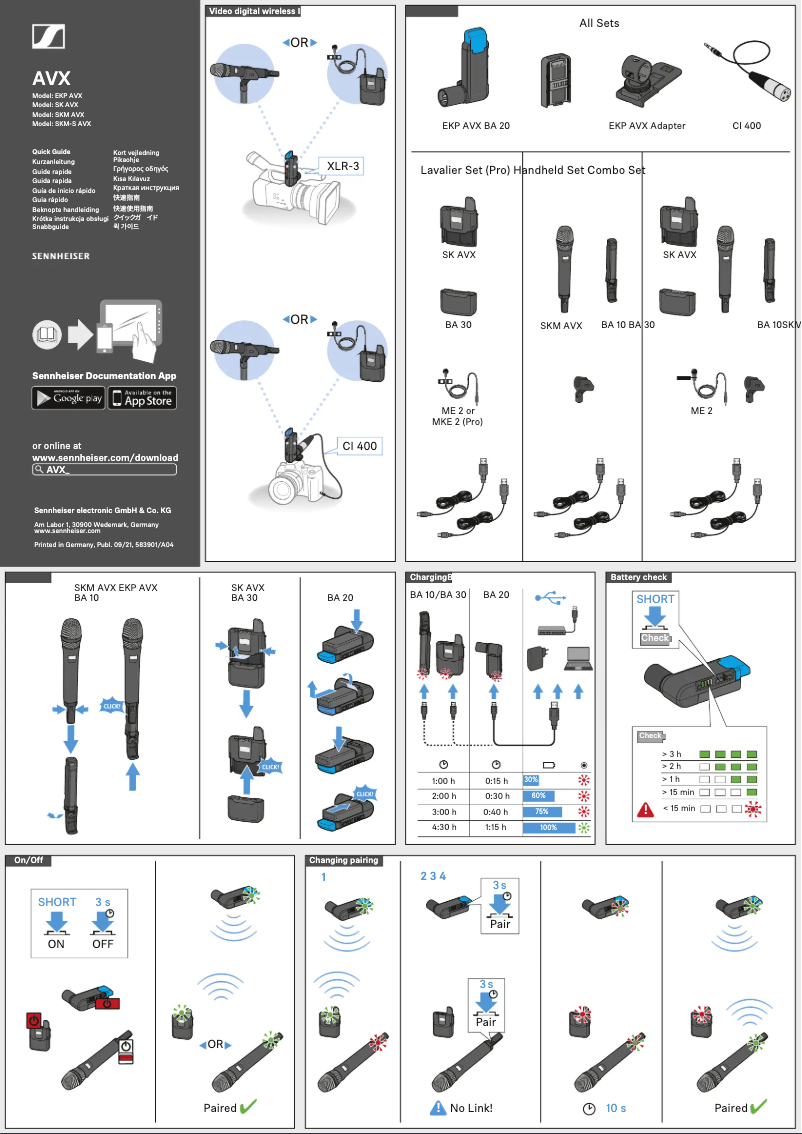 Page 1 of the manual User Manual Sennheiser AVX-835