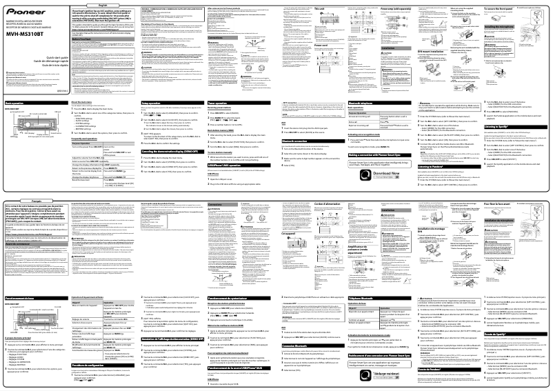 First page image of the manual for MVH-MS310BT