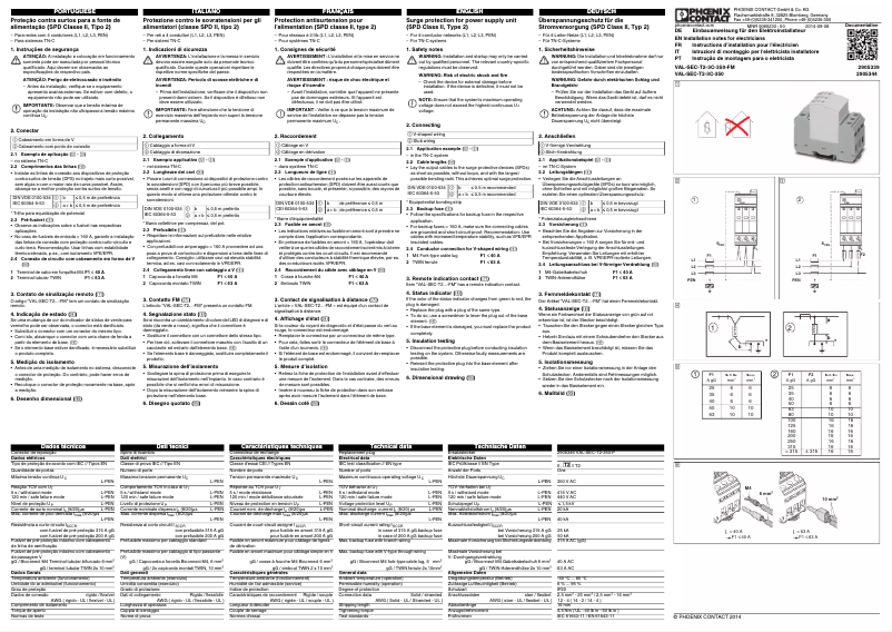 Page 1 de la notice Manuel utilisateur Phoenix Contact VAL-SEC-T2-3C-350-FM