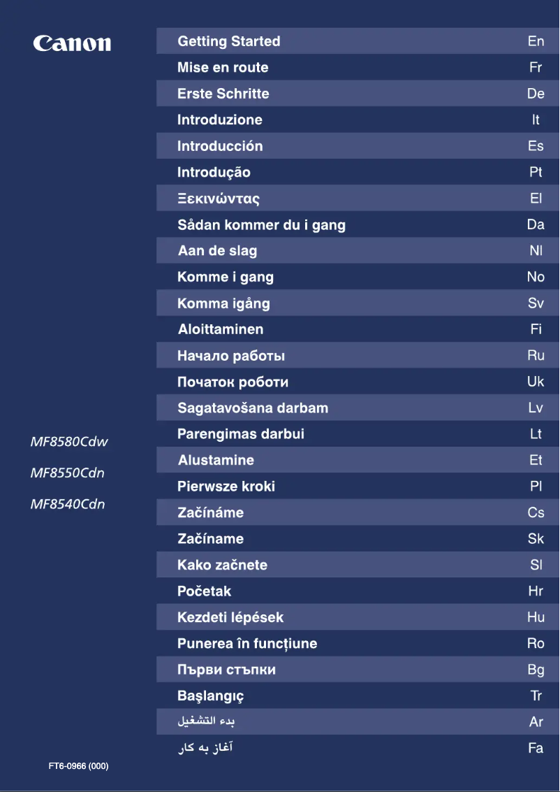 First page image of the manual for I-Sensys MF8580Cdw