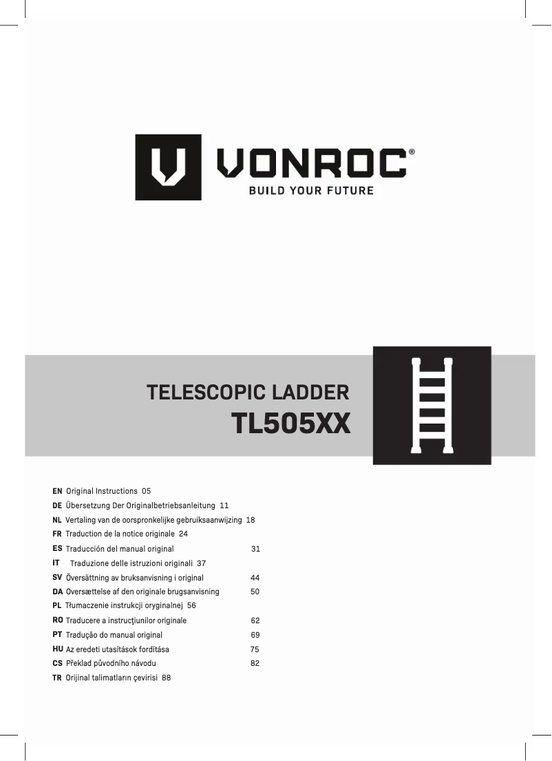 First page image of the manual for TL505XX