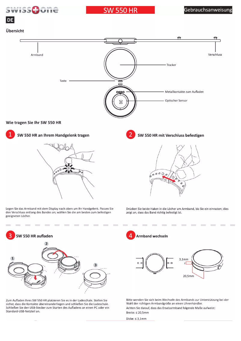 First page image of the manual for SW 550 HR