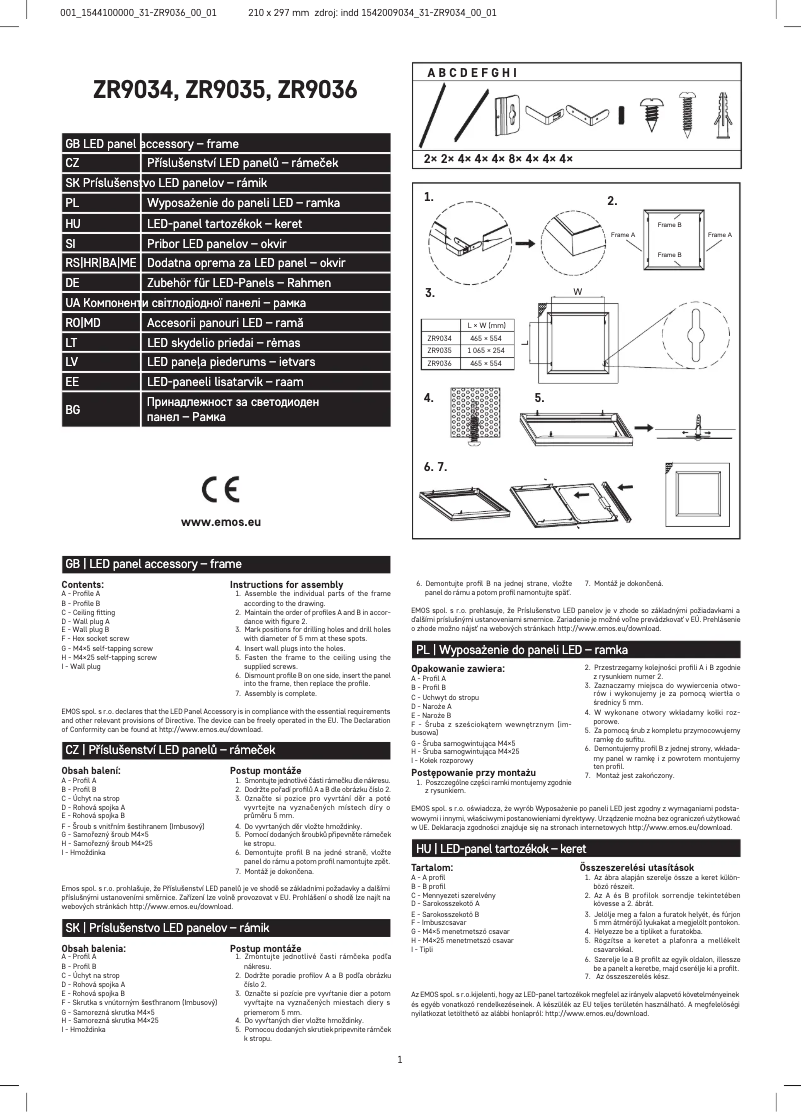 First page image of the manual for ZR9036