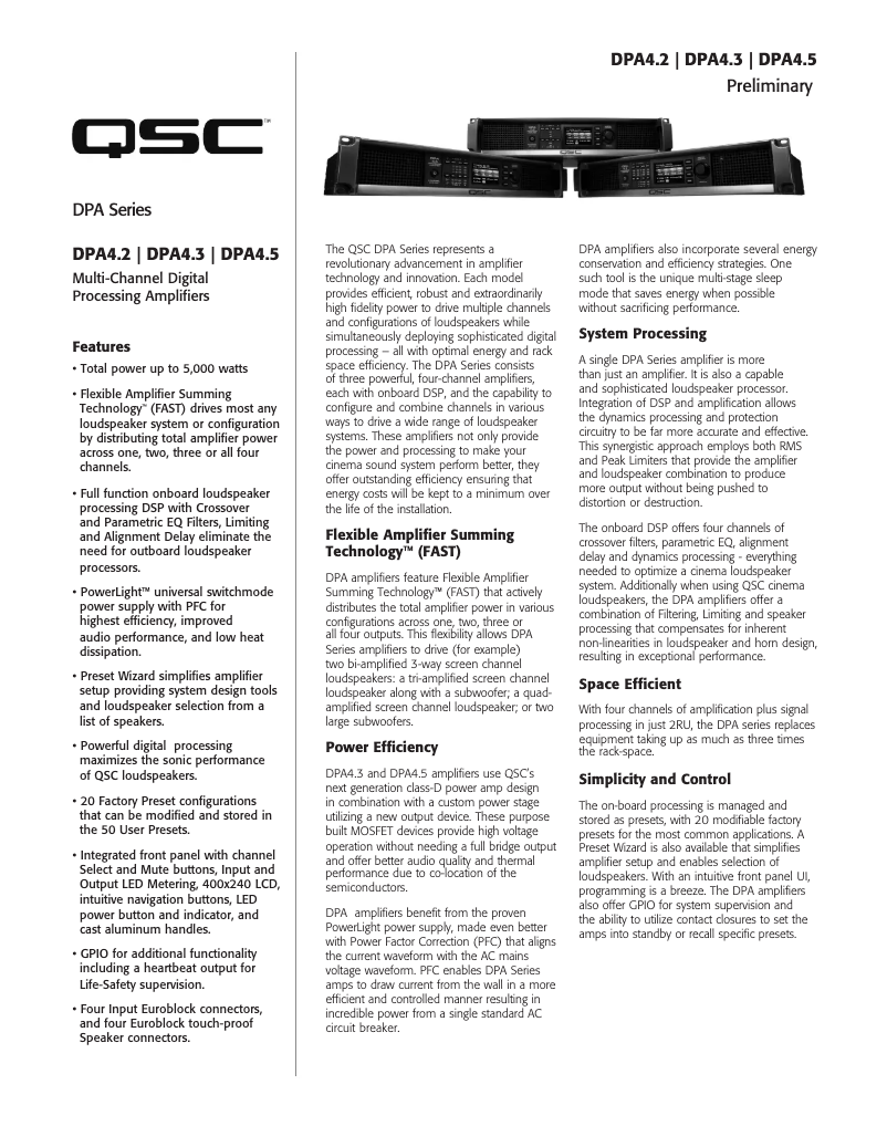 First page image of the manual for DPA 4.5