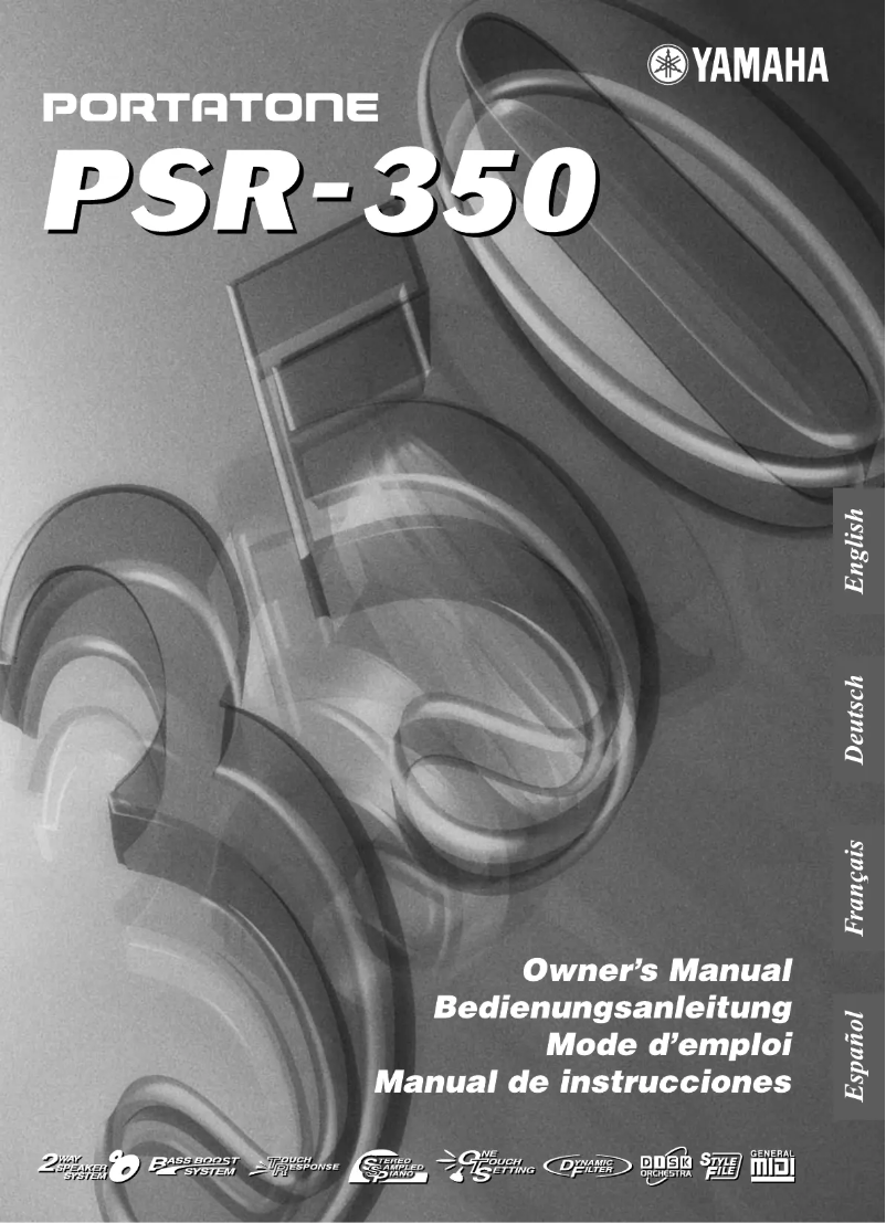 First page image of the manual for Portatone PSR-350