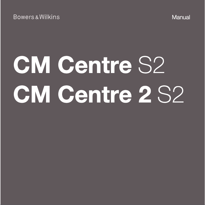 First page image of the manual for CM Centre 2 S2