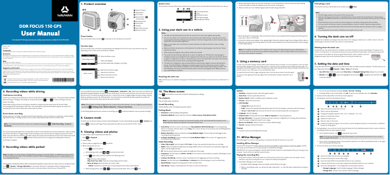 Page 1 of the manual User Manual Navman FOCUS150 GPS