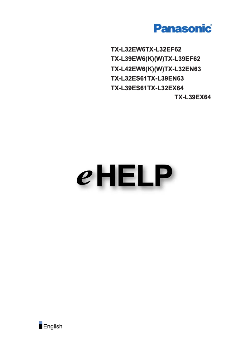 Page 1 of the manual User Manual Panasonic TX-L32EF62