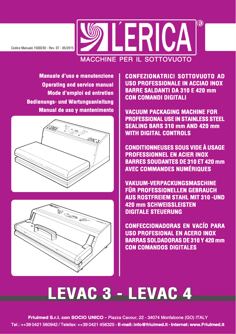 First page image of the manual for FORLI 2