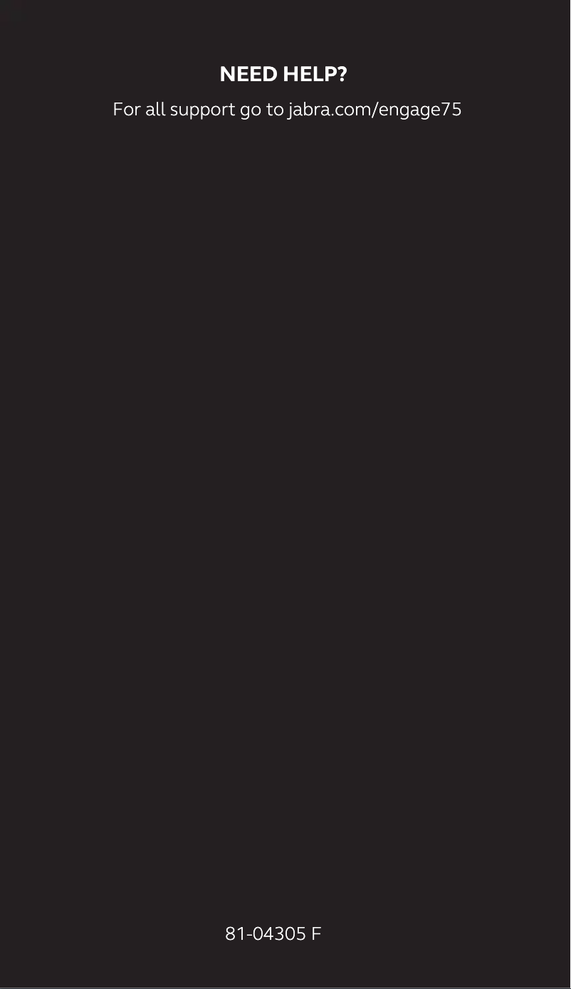 Page 1 of the manual Quick Start Guide Jabra Engage 75