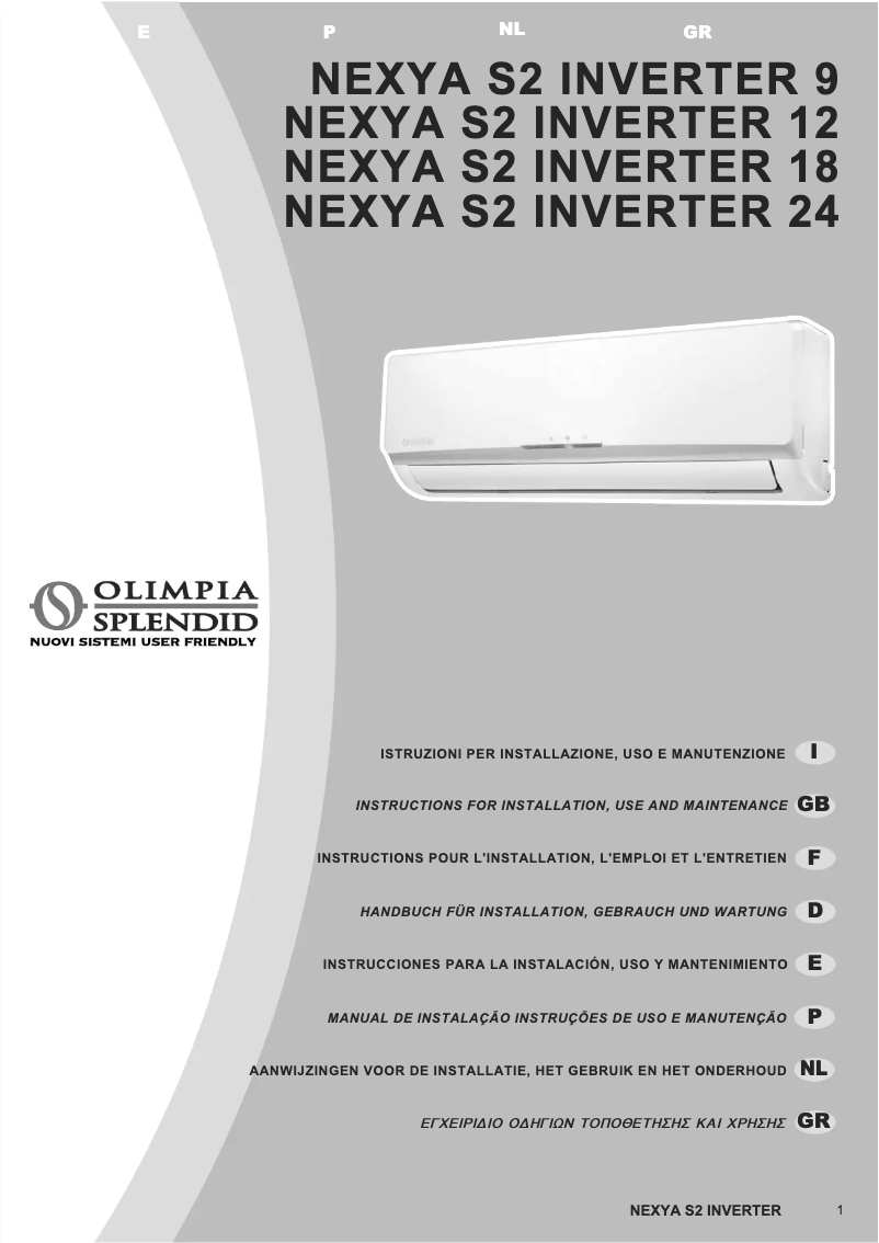 First page image of the manual for Nexya S2 9