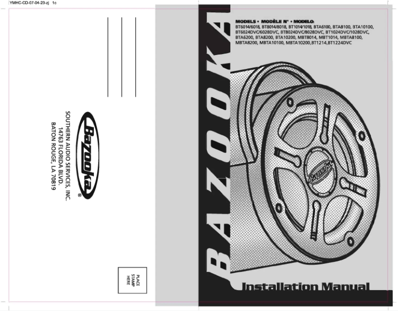 Page 1 of the manual User Manual Bazooka MBTA10100