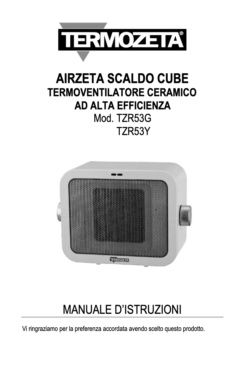 Page 1 of the manual User Manual Termozeta TZR53Y