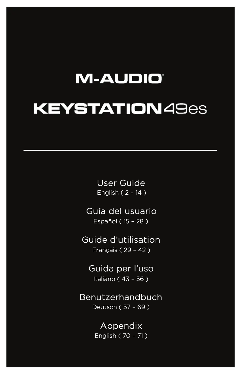 First page image of the manual for Keystation 49es MK2