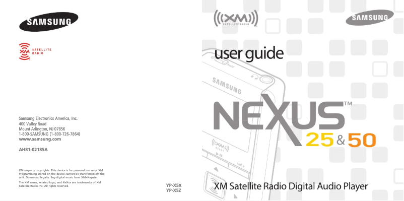 Page 1 of the manual User Manual Samsung NeXus 25