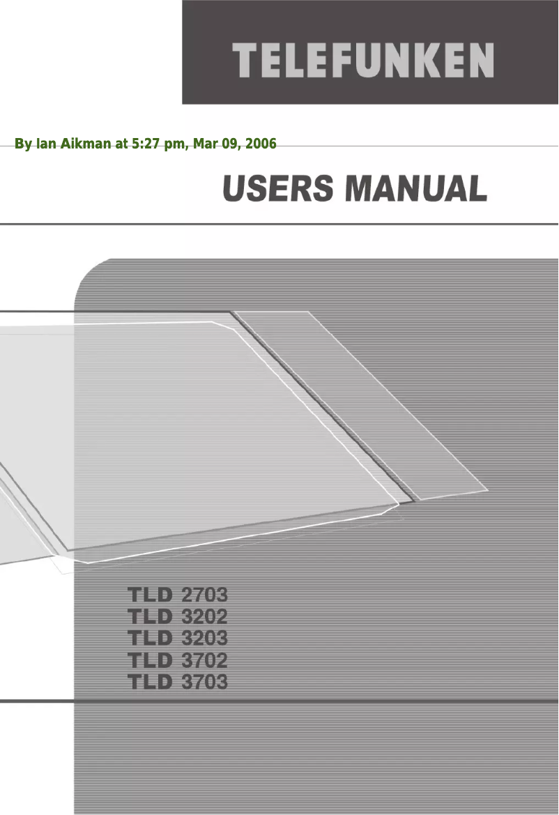Page 1 of the manual User Manual Telefunken TLD 3703
