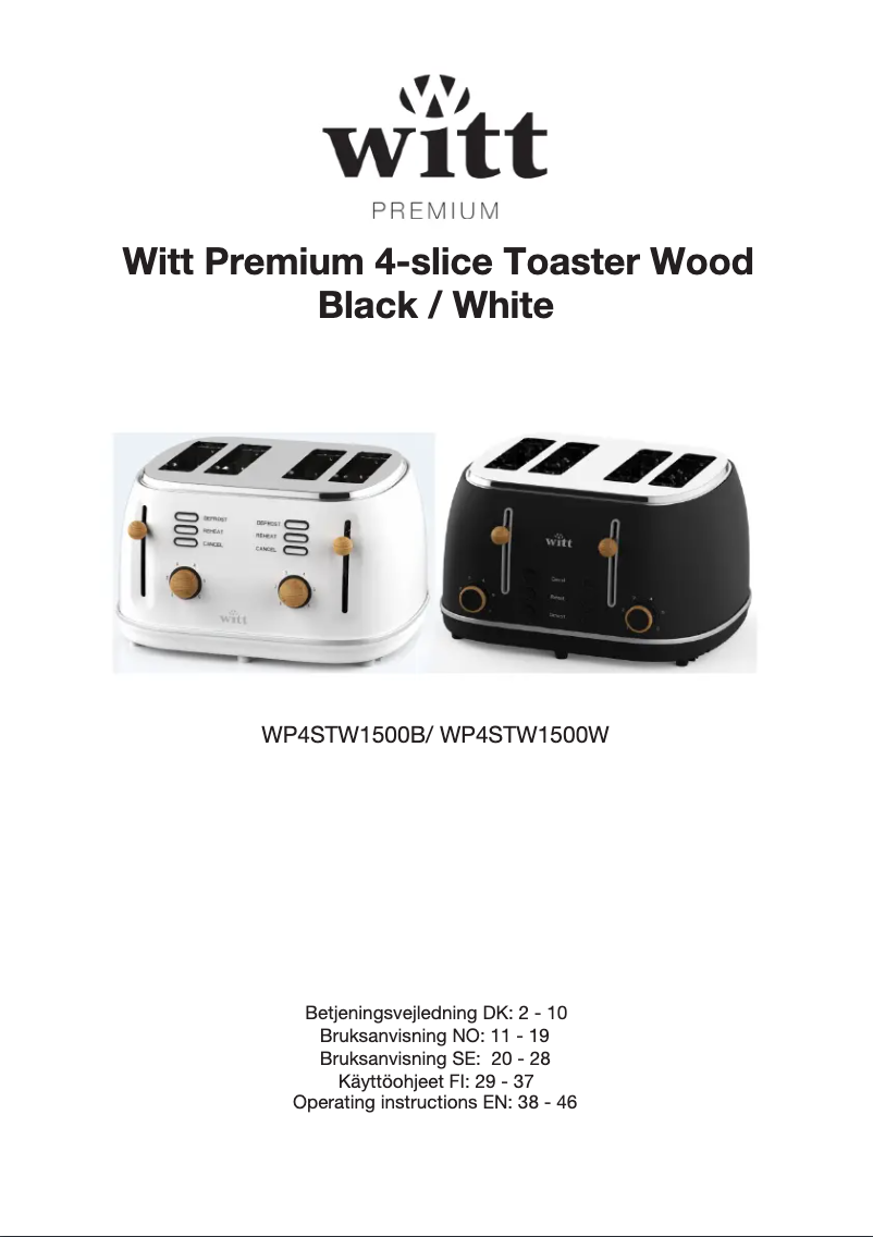 Page 1 of the manual User Manual Witt WP4STW1500W