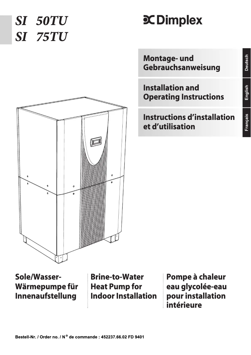 First page image of the manual for SI 50TU