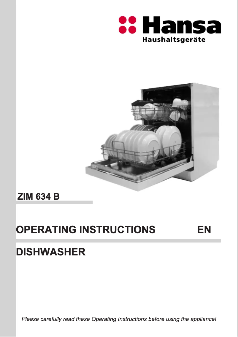 First page image of the manual for ZIM 634 B