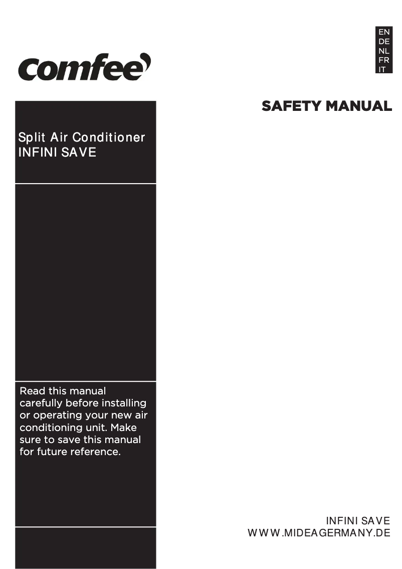 Page 1 of the manual User Manual Comfee Infini Save 12