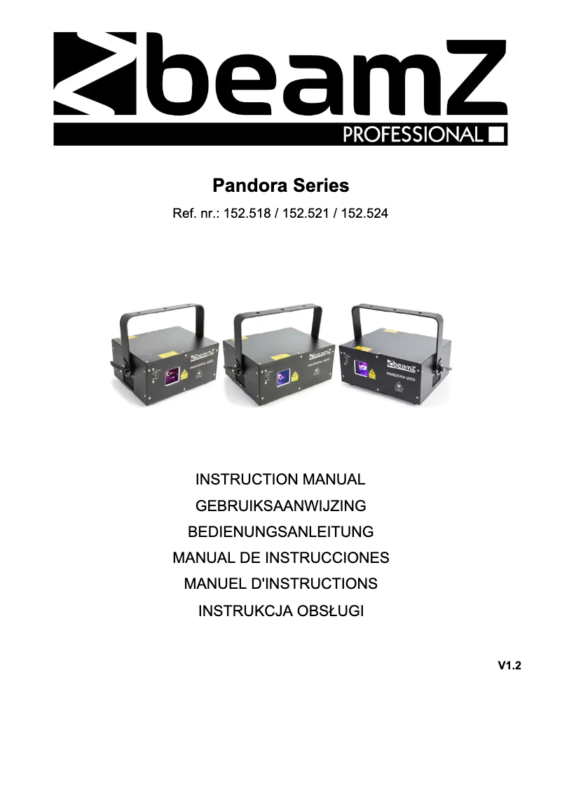 Page 1 of the manual User Manual BeamZ Pandora 1600