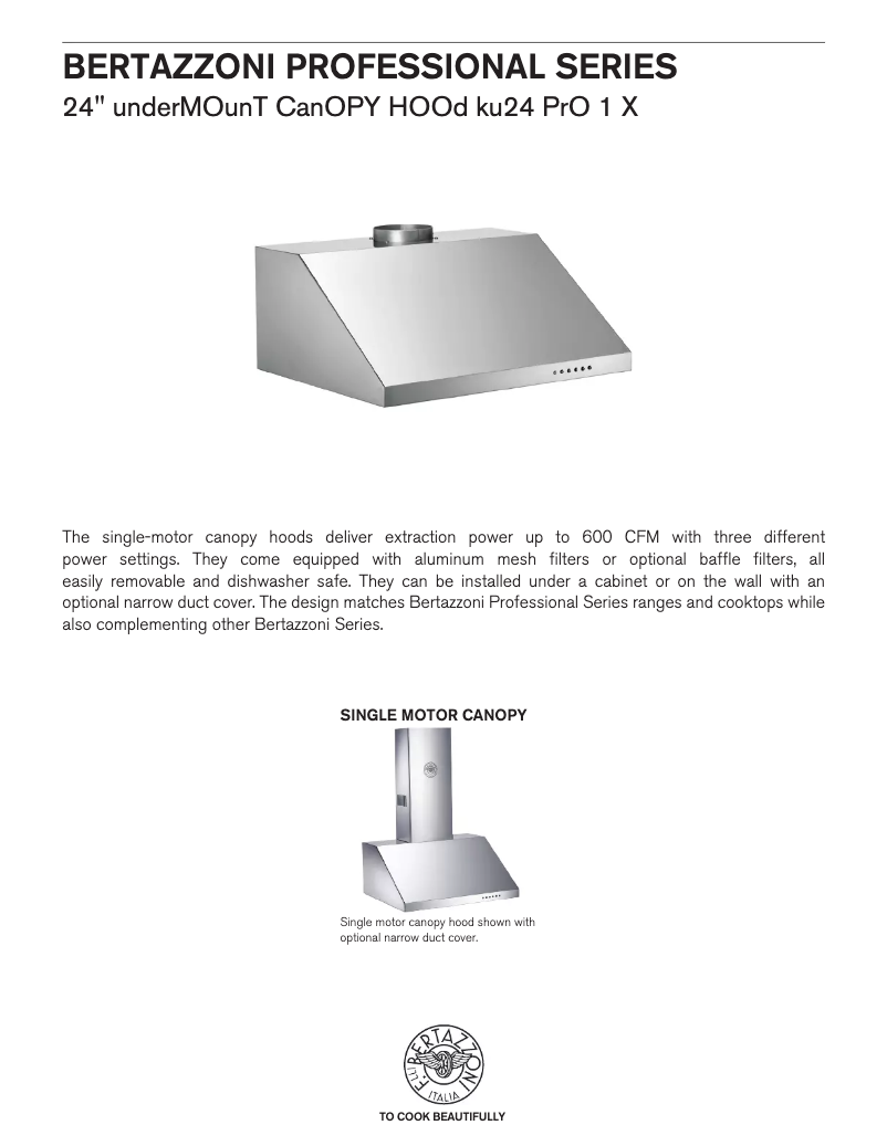 First page image of the manual for KU24PRO1XV