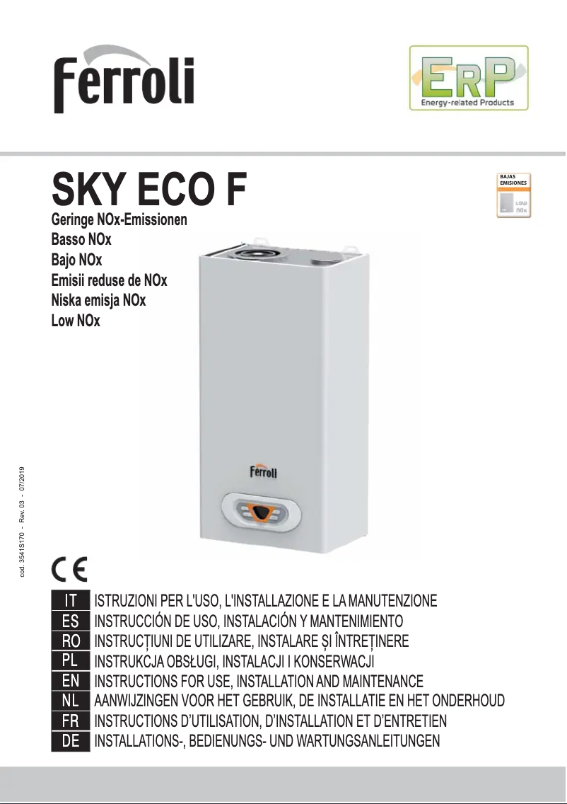 Page 1 of the manual User Manual Ferroli Sky Eco F