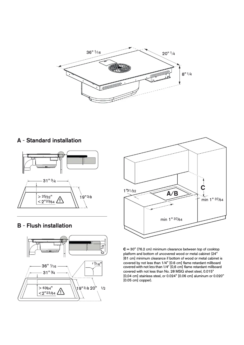Page 1 of the manual Instructions / Assembly Bertazzoni PE364IDDNET
