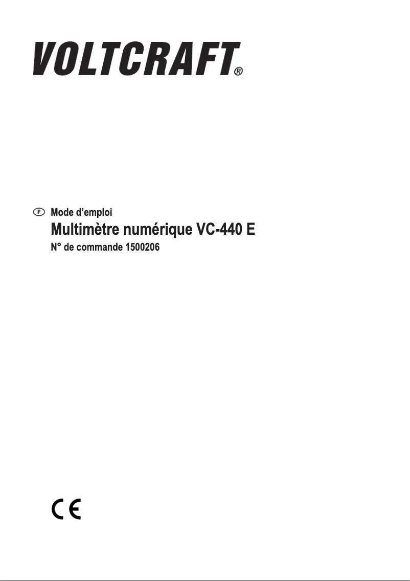 Page 1 of the manual User Manual Voltcraft VC-440 E