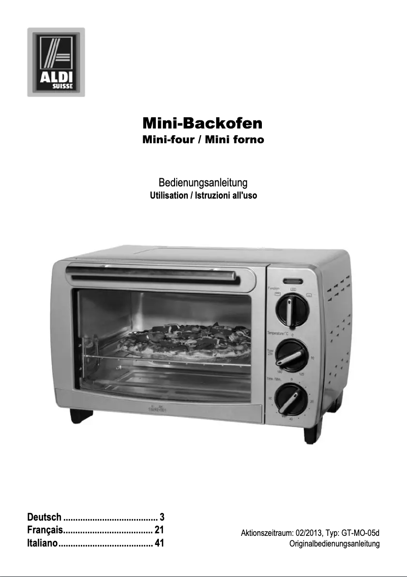 First page image of the manual for GT-MO-05d