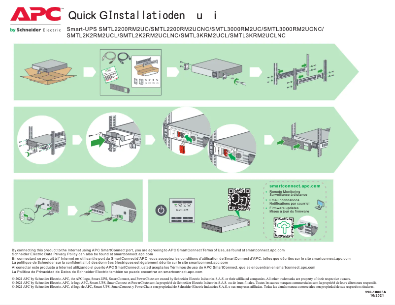 First page image of the manual for Smart-UPS SMTL2K2RM2UCLNC