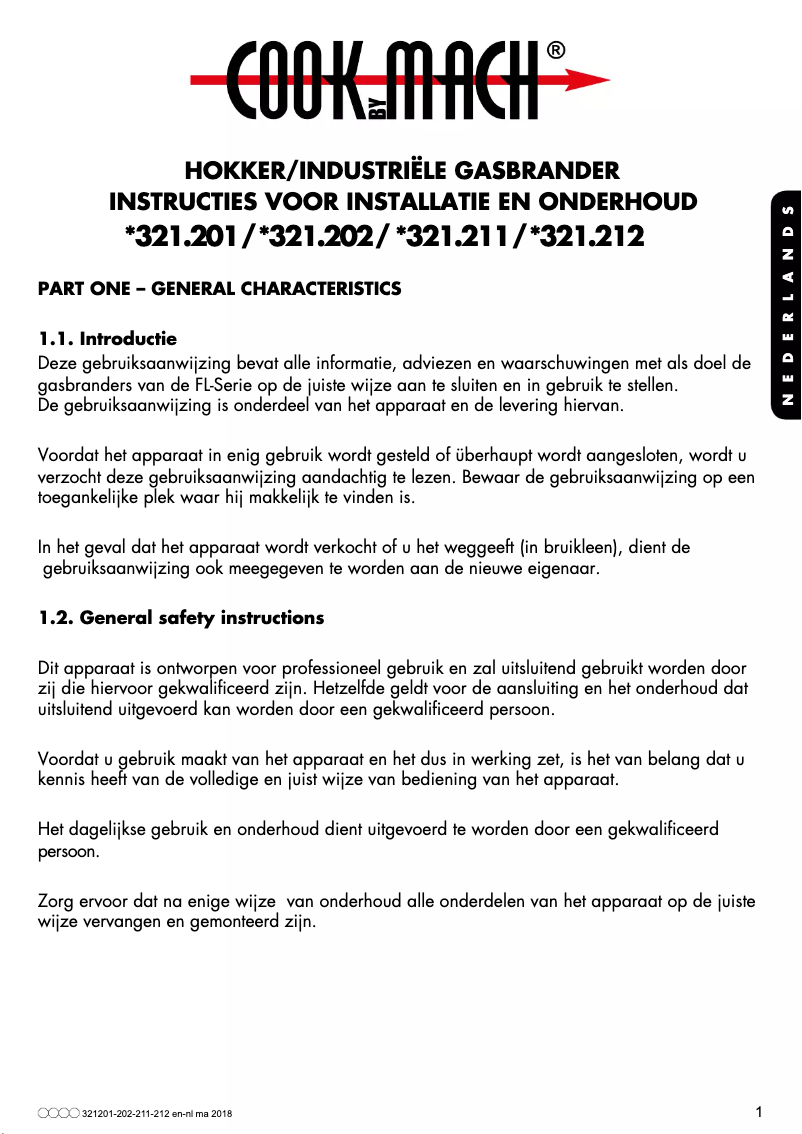 First page image of the manual for 321201