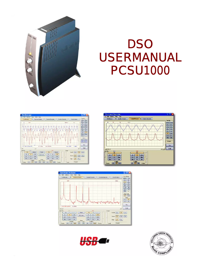 First page image of the manual for PCSU1000
