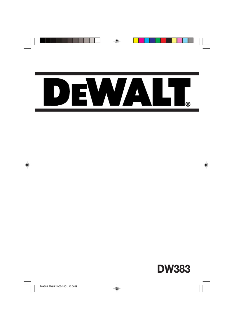 First page image of the manual for DW383