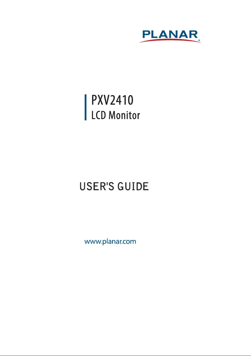 First page image of the manual for PXV2410