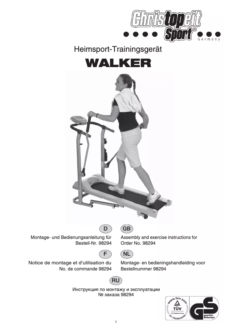 Page 1 of the manual User Manual Christopeit WALKER de Luxe