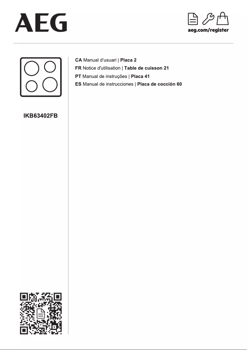 Page 1 of the manual User Manual AEG IKB63402FB